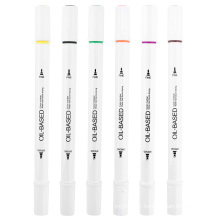 Oily based colorful marker pen set dual tips art marker with 48colors for painting